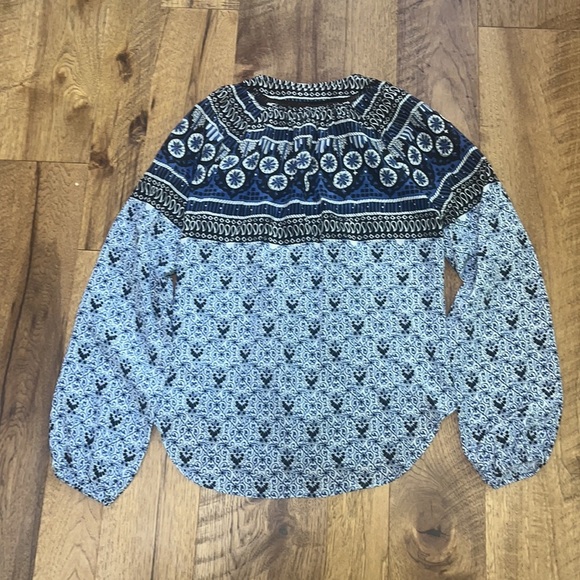 Veronica Beard Woman’s Blue Printed Silk Top Size 4 - Picture 4 of 5